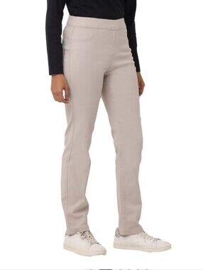 Erika Joey Khaki Haze Pants, Stretch Waist 77% Viscose Slim Leg NWT